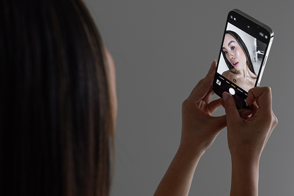 Woman taking selfie