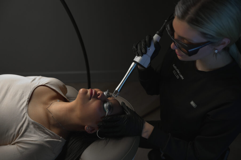 Woman getting laser