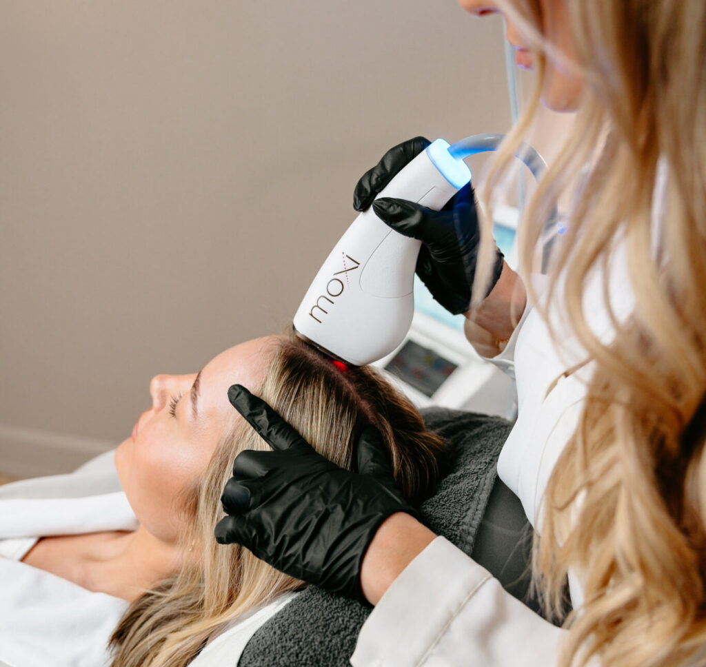 woman getting moxi treatment