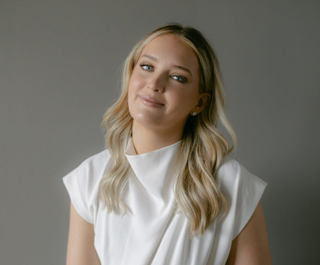 Sarah Sullivan sitting in a chair